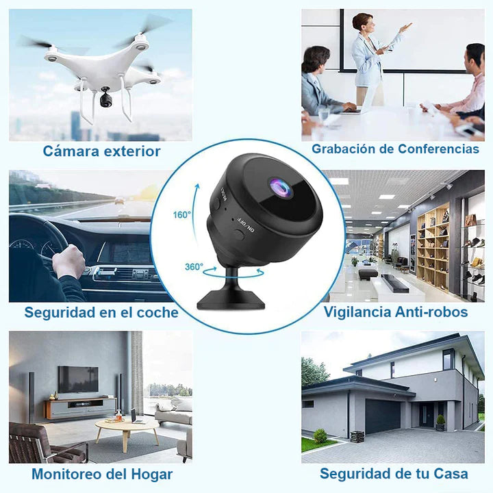 CÁMARA INALÁMBRICA ANGULAR MINI | Con WiFi y Grabación HD