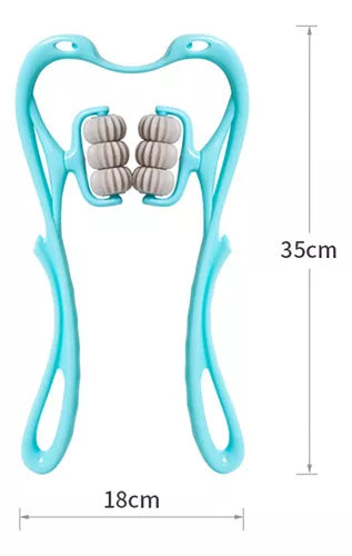 MASAJEADOR DE CUELLO ENROLLABLE CON 6 BOLAS, Alivia el dolor y corrige la postura