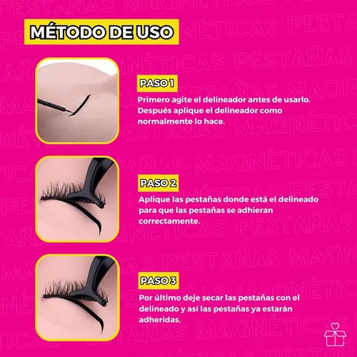 3 Pares De Pestañas Postizas Magnéticas