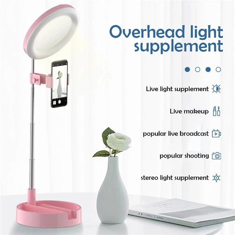 ESPEJO 6 PULGADAS CON LUZ LED MAQUILLAJE