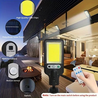 PACK x 3 LUCES SOLARES - con sensor de movimiento + control remoto