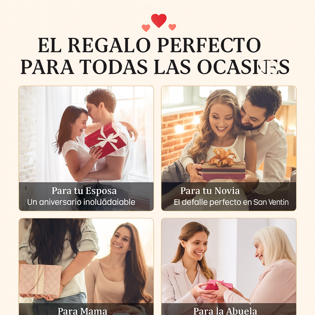 ROSA ETERNA - Collar de corazon grabado te amo en 100 idiomas