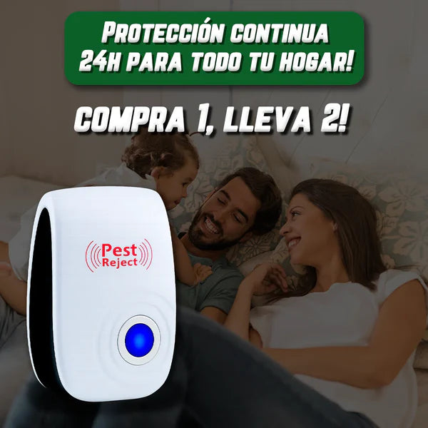 Pest Reject 200m² – Repelente Ultrasónico Sin Veneno | Seguro para Niños y Mascotas | COMPRA 1, LLEVA 2