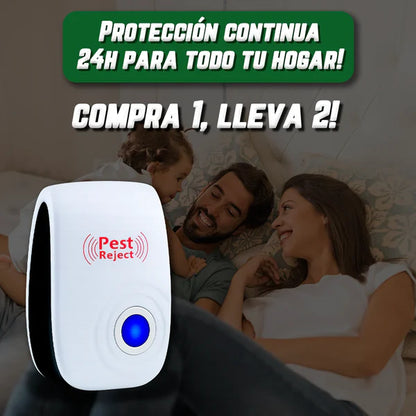 Pest Reject 200m² – Repelente Ultrasónico Sin Veneno | Seguro para Niños y Mascotas | COMPRA 1, LLEVA 2