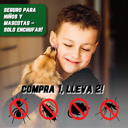 Pest Reject 200m² – Repelente Ultrasónico Sin Veneno | Seguro para Niños y Mascotas | COMPRA 1, LLEVA 2