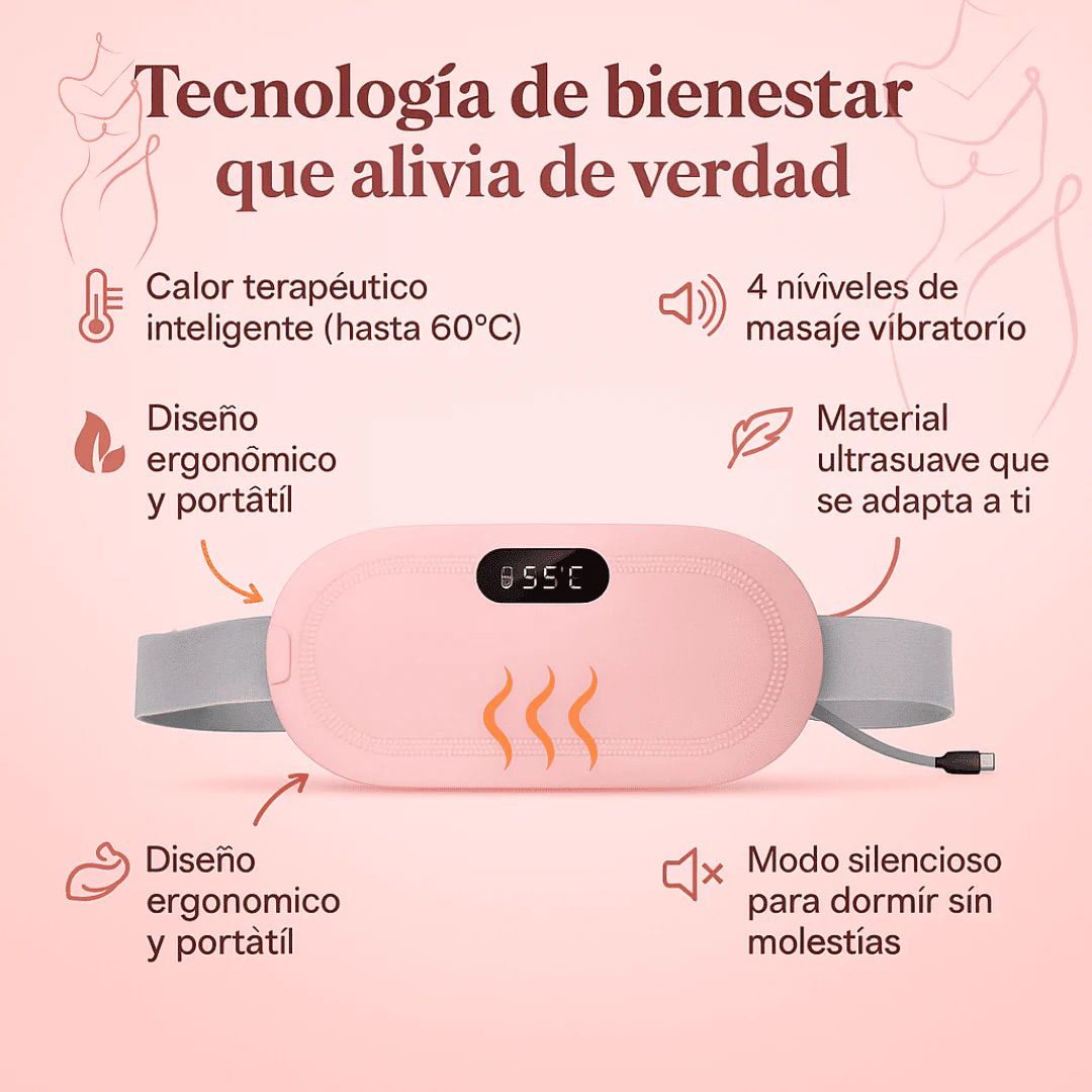 Cinturón Térmico Menstrual con Vibración - Alivio Natural de Cólicos