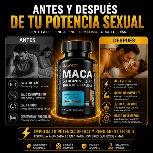 Suplemento Megneta Maca Hombres – Energía y Vitalidad Íntima