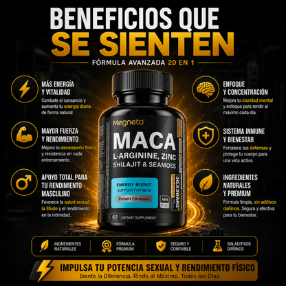 Suplemento Megneta Maca Hombres – Energía y Vitalidad Íntima