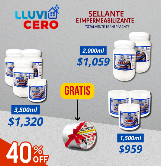 LLUVIA CERO + REGALO CINTA TAPAGOTERA