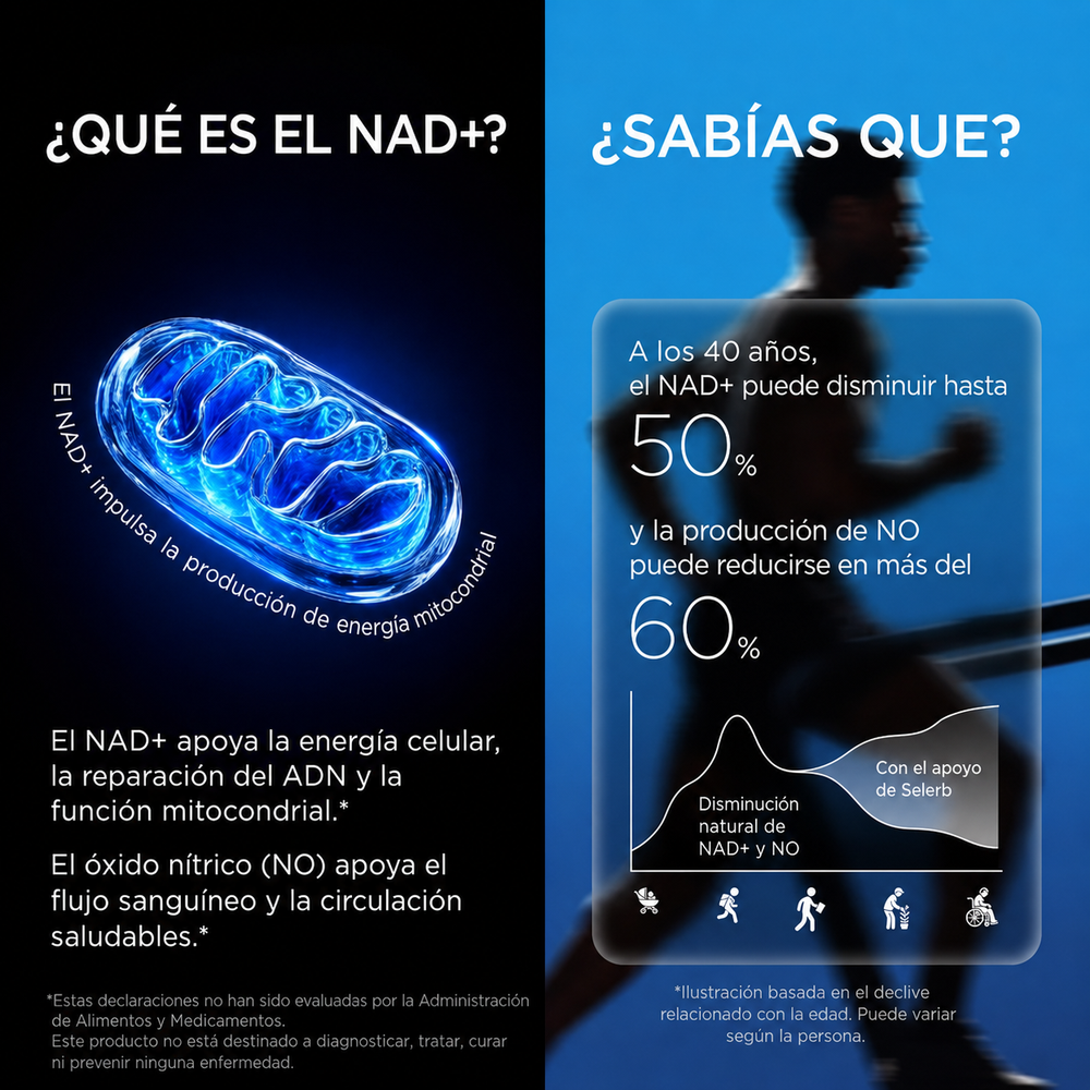 Selerb NAD+, Energía Celular y Vitalidad