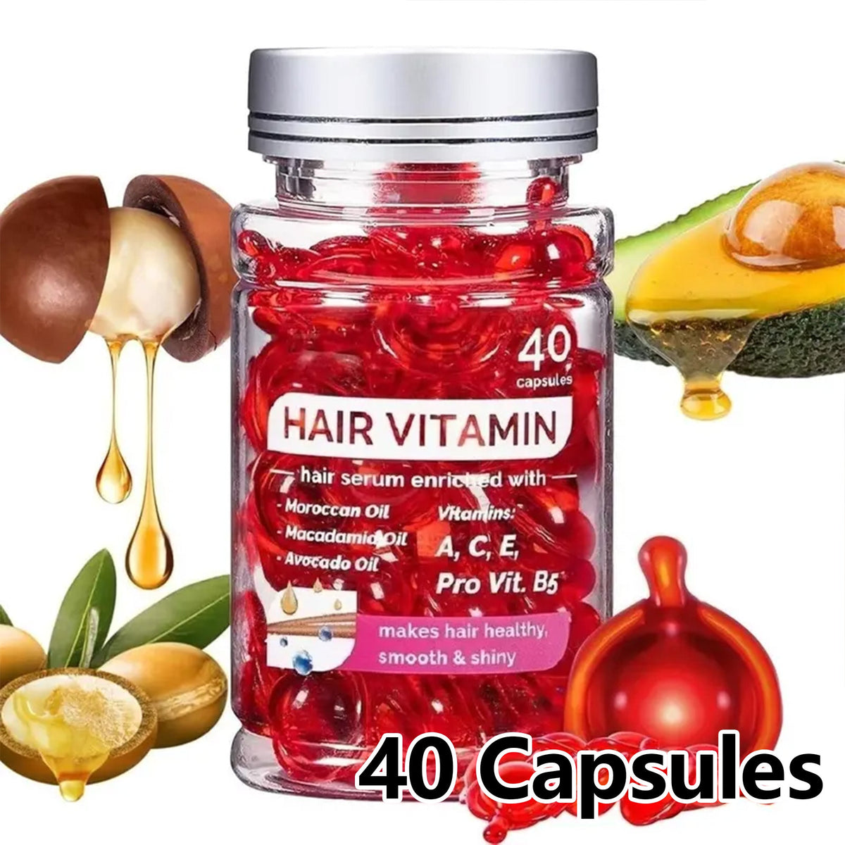 Cápsulas Vitaminas para Cabello – Brillo y Fuerza al Instante