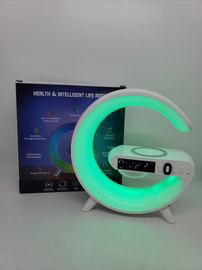 BOCINA LAMPARA CARGADOR RELOJ RGB