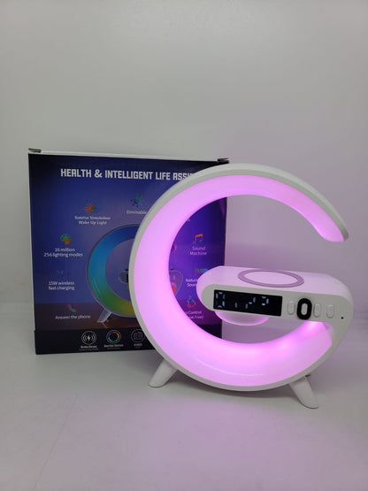 BOCINA LAMPARA CARGADOR RELOJ RGB